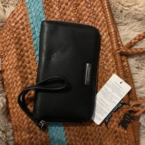 Calvin Klein black leather clutch wallet